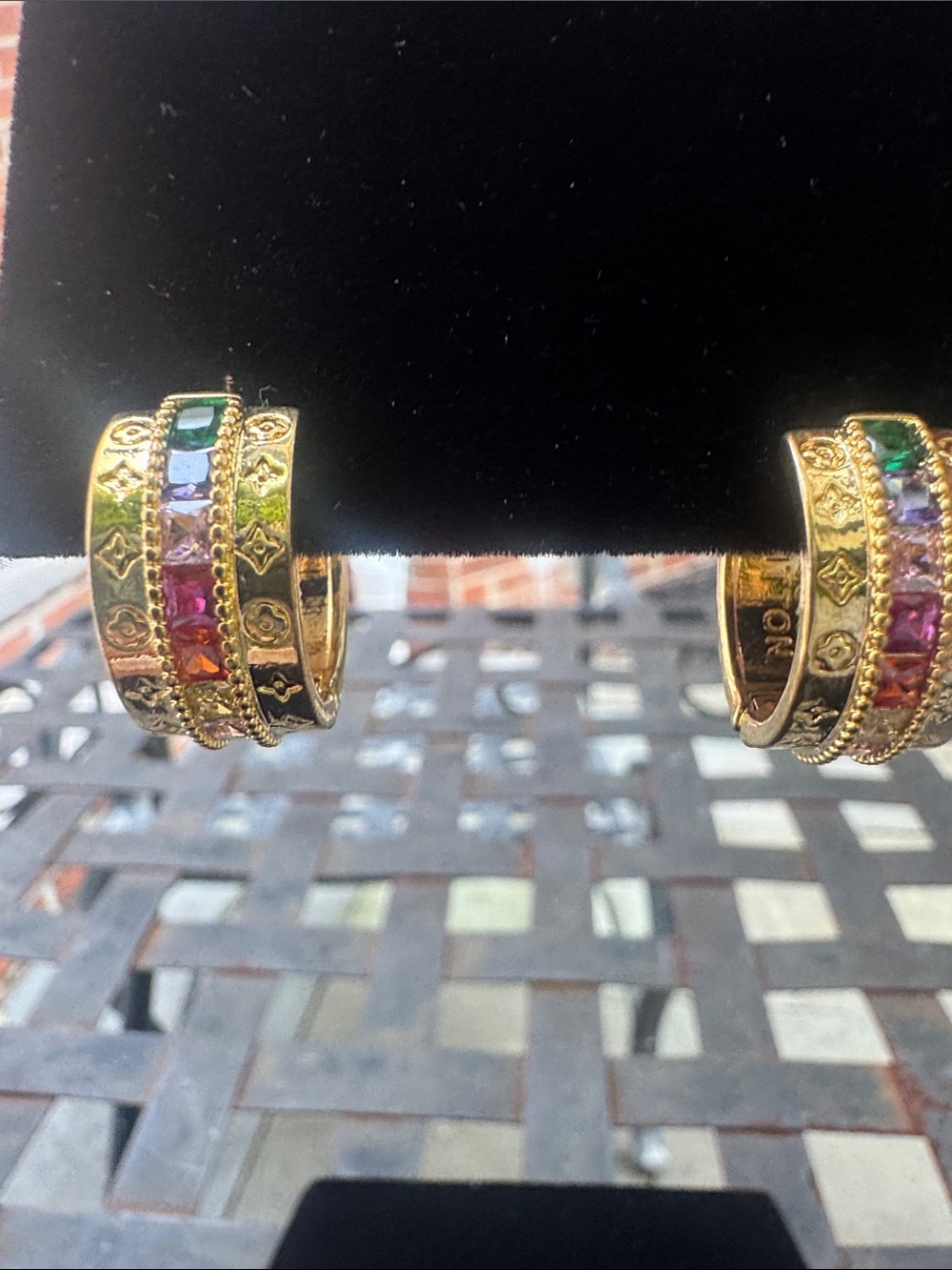 Earrings Multi-Color Crystal Hoop Earrings